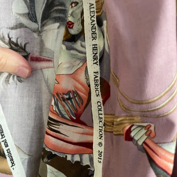 Beauties & Brains zombie pinup girl fabric by Alexander Henry - Picture 6 of 8